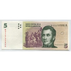 ARGENTINA COL. 815R BILLETE DE 5 PESOS 01SIN CIRCULAR UNC REPOSICION